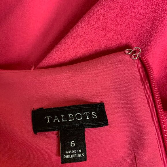 Talbots dress SZ6 hot pink shift bell sleeves classic office business Barbiecore - Picture 6 of 10